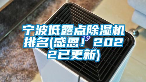 寧波低露點除濕機排名(感恩！2022已更新)